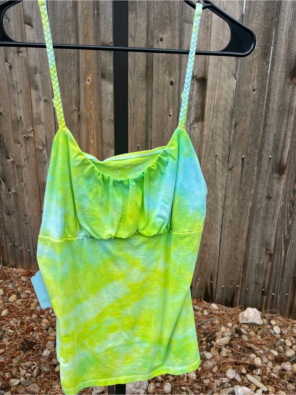 INC International Concepts Neon Ice-Dye Tank Top in Lime & Aqua